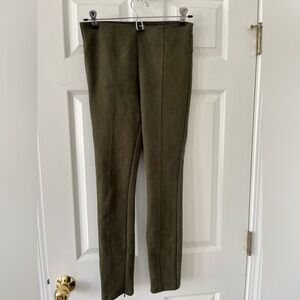 Anthropologie Suede Leggings Size 27, Green